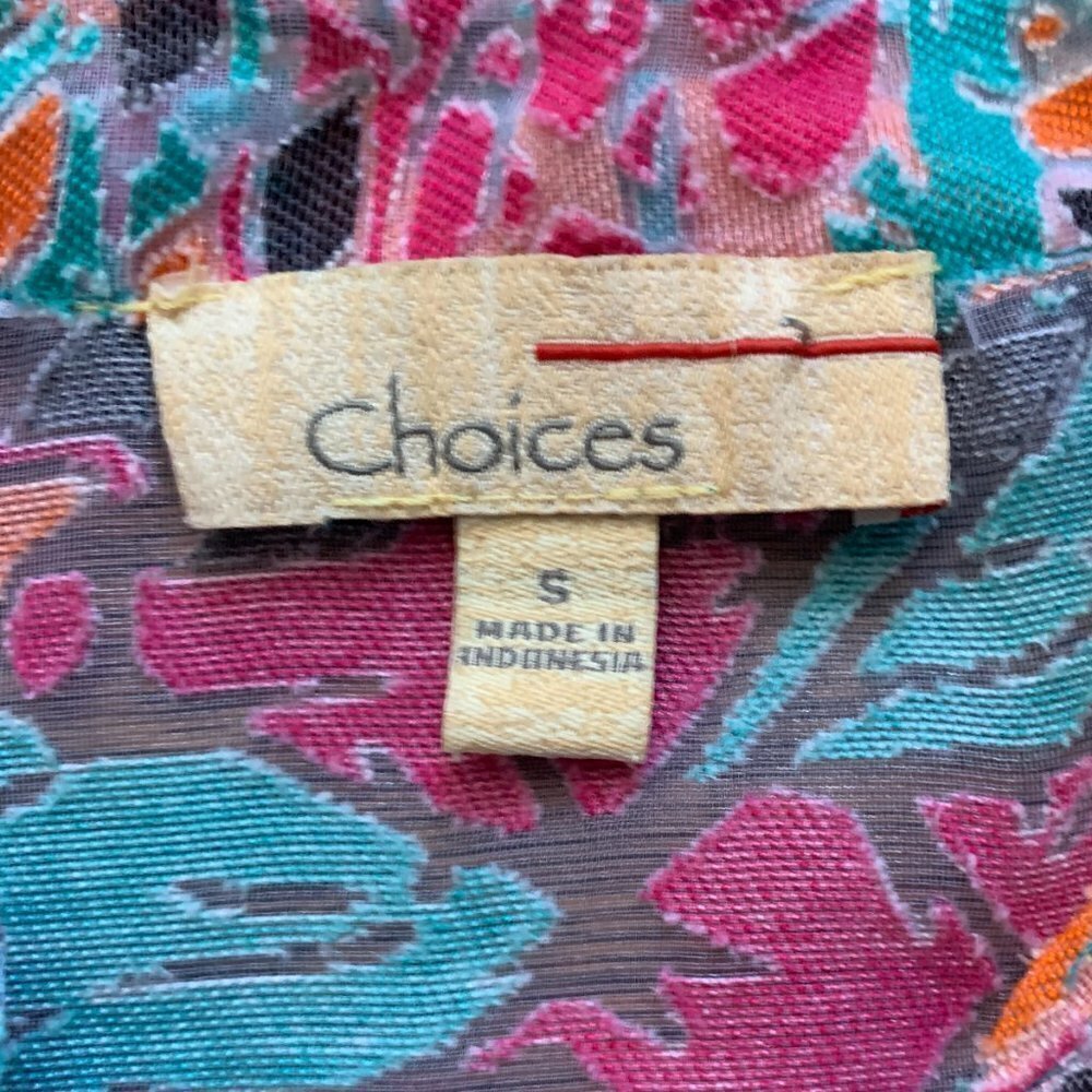 Choices Colorful Mesh-Linen Blend Button Front Ro… - image 8